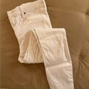 Abercrombie & Fitch White Jeggings with Textured Appearance